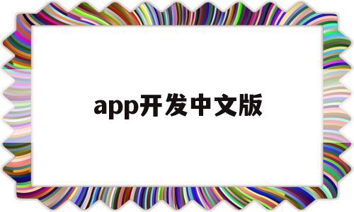 app開發(fā)中文版(中文app開發(fā)軟件)